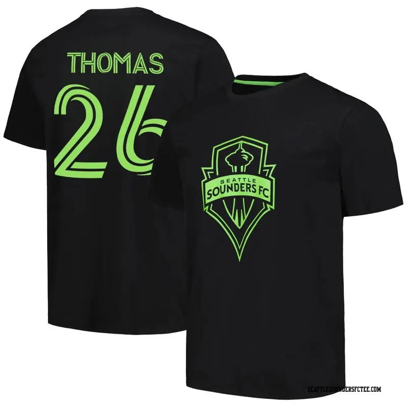 Youth Seattle Sounders FC ＃26 Thomas Andrews Black Name & Number Culture Heavy T-Shirt
